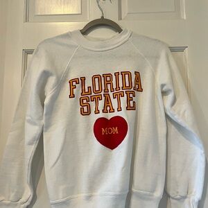Florida State Mom Soffe White Sweatshirt with Red and Yellow lettering